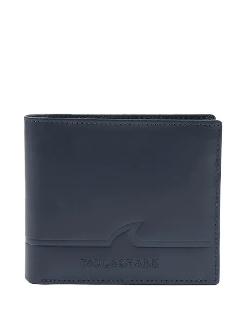 Paul & Shark logo-debossed leather wallet Blue 14318108050