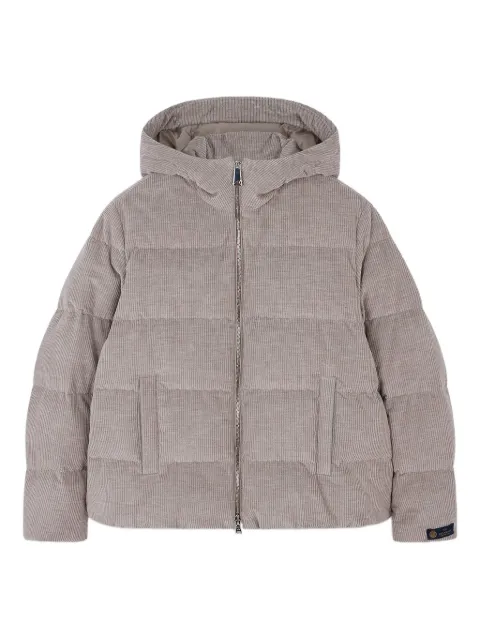 Paul & Shark hooded corduroy puffer jacket Neutrals 15352046033