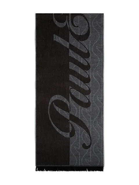 Paul & Shark monogram wool scarf Black 15317006G56