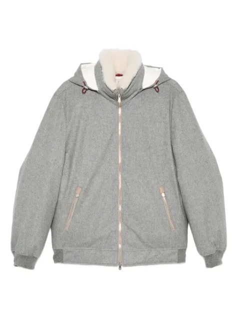 Brunello Cucinelli zip hooded jacket Grey MM4701606CEN55