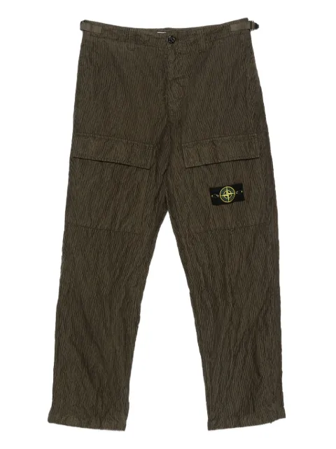Stone Island wrinkled corduroy straight-leg trousers Green K2S153100025S0229