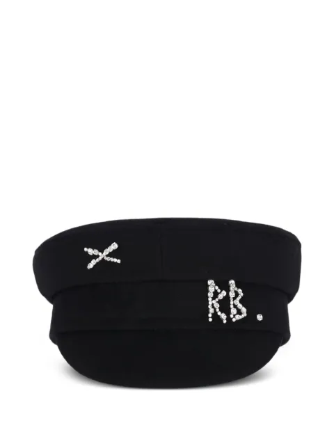 Ruslan Baginskiy baker-boy rhinestone-embellished hat Black KPC033PF25WDMD