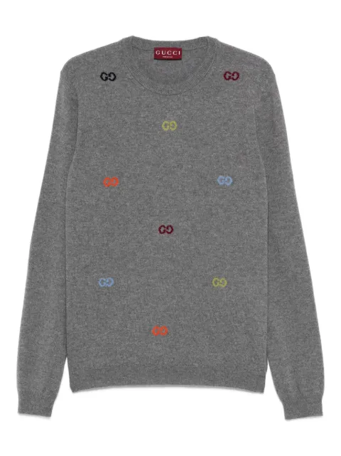 Gucci embroidered logo sweater Grey 833668XKEYH