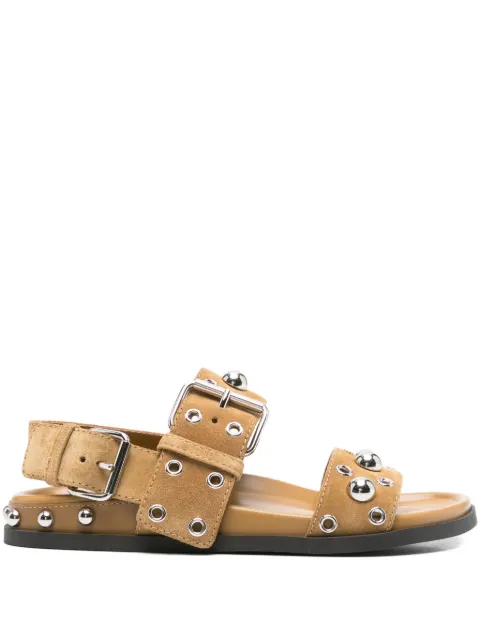 Valentino Garavani Nellcôte studded buckle sandals Brown WS0MM5CRB