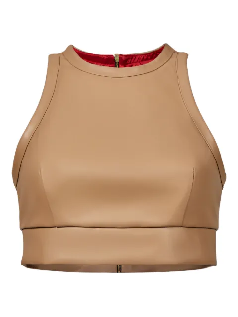 Lika zip-fastening cropped tank top Neutrals 7333