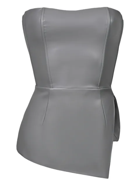 Lika lace-up asymmetrical corset top Grey 73611