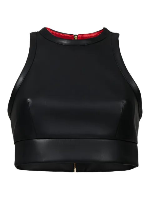 Lika zip-fastening cropped tank top Black 7331