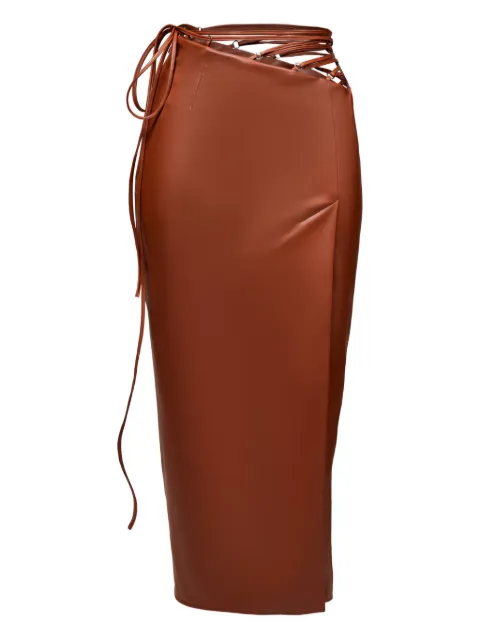 Lika lace-up midi skirt Brown 73712