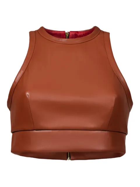 Lika faux-leather top Brown 73312