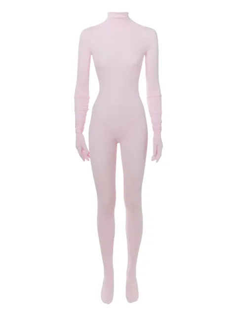 Lika high-neck gloved bodysuit Pink 7446