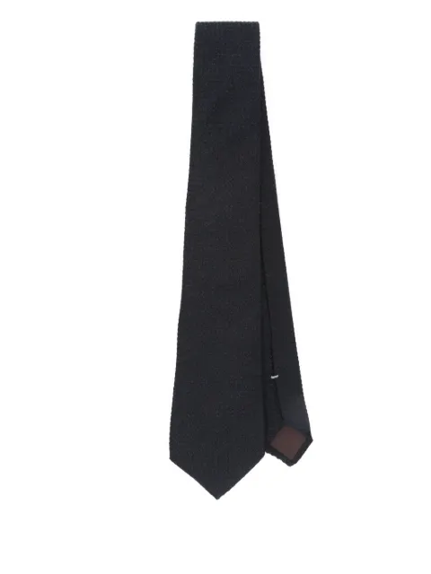 Canali textured silk-cashmere tie Blue 18HJ04385