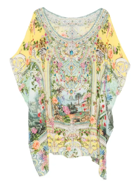 Camilla embellished floral-print mini dress Yellow 00036516