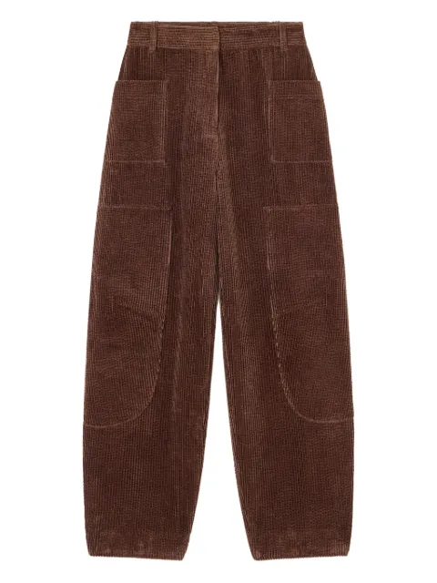 GANNI corduroy pocket trousers Brown W0767