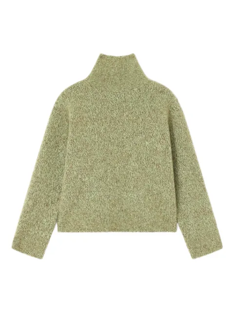 GANNI high-neck brushed pullover Green K2640
