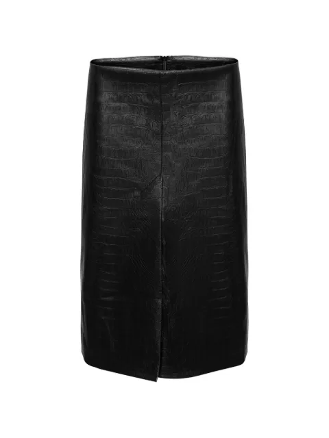 Lika crocodile-effect midi skirt Black 776