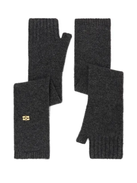 GANNI fingerless embellished gloves Grey A7307