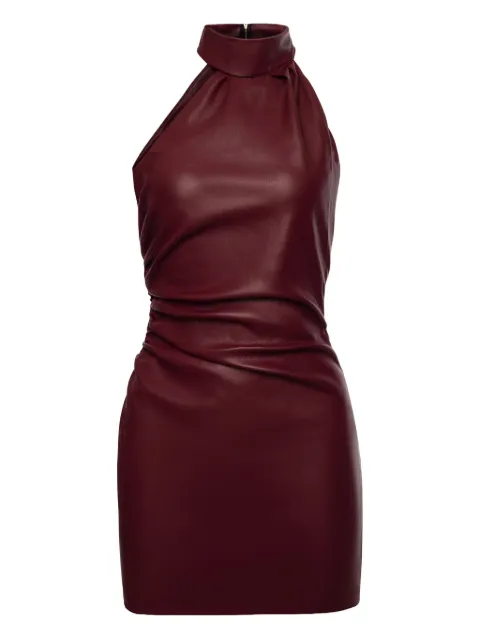 Lika high-neck draped mini dress Red 77913