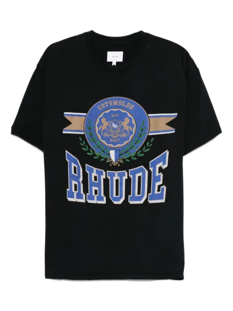 RHUDE crest-print cotton T-shirt Black RHPF25TT06012