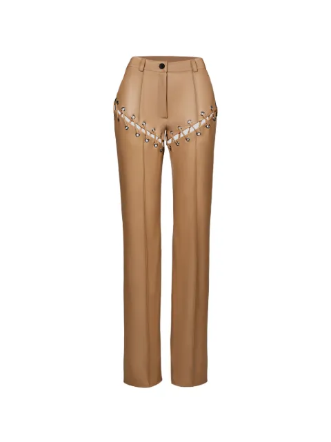 Lika detachable-leg lace-up eyelet straight trousers Neutrals 7393