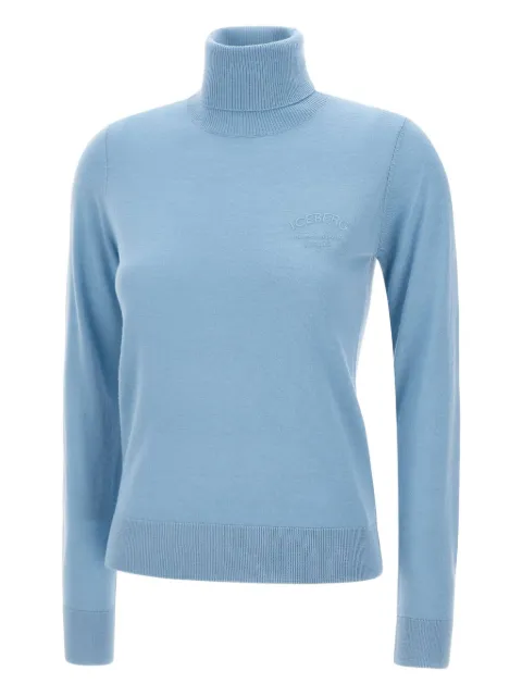 Iceberg logo-embroidered turtleneck sweater Blue A00890006351