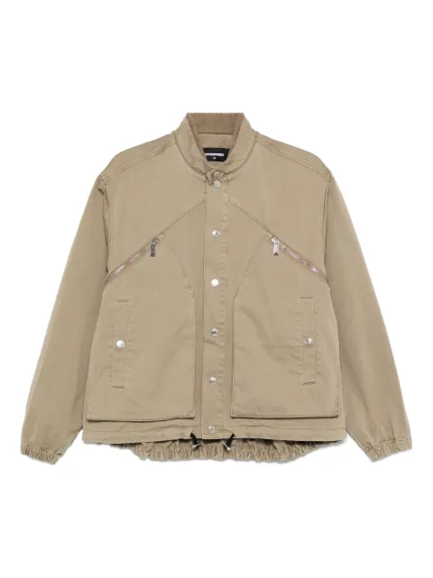 DSQUARED2 zip-pocket button-fastening jacket Neutrals S74AM1595D35257