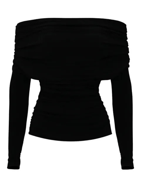 Lika off-shoulder draped top Black 7481