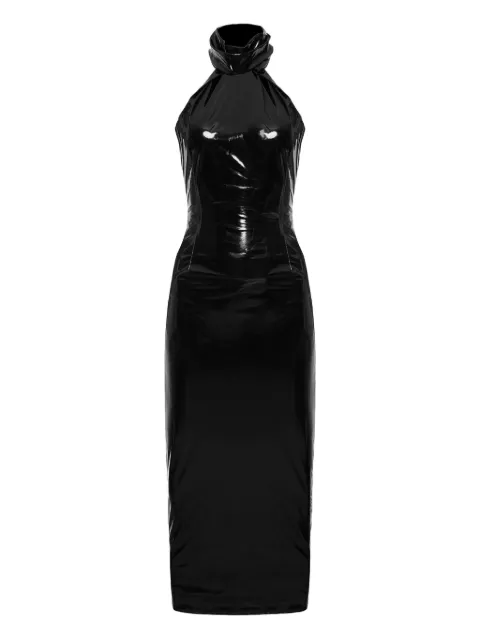 Lika high-neck open-back midi dress Black 7701