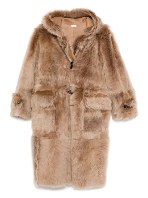 Utzon Cherie hooded shearling coat Neutrals 51257CHERIE