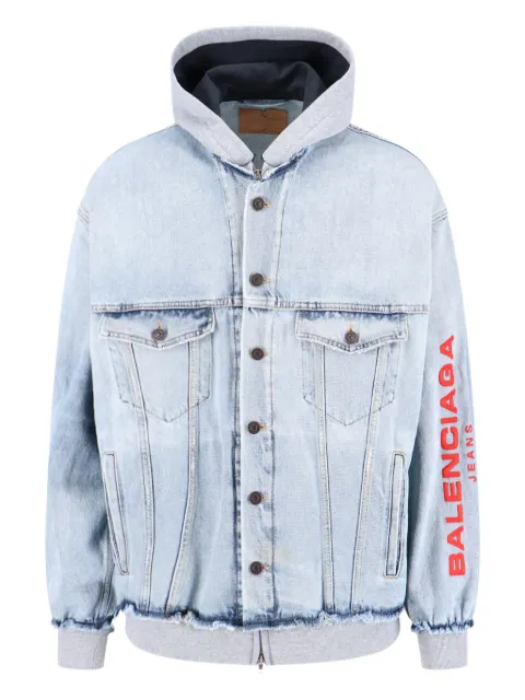 Balenciaga hooded denim jacket Blue 824304TSW82