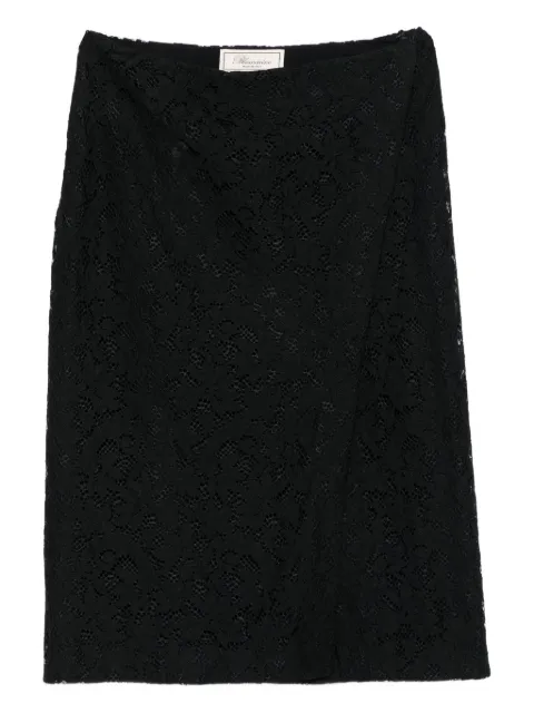 Blumarine lace-floral midi skirt Black A522G271A