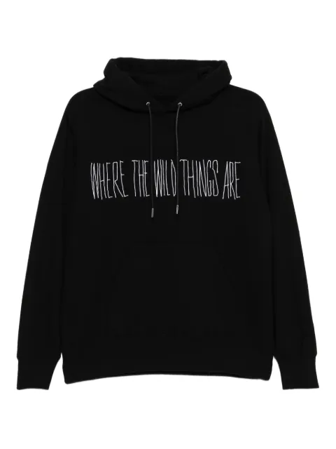 sacai slogan-embroidered hoodie Black 2501003S
