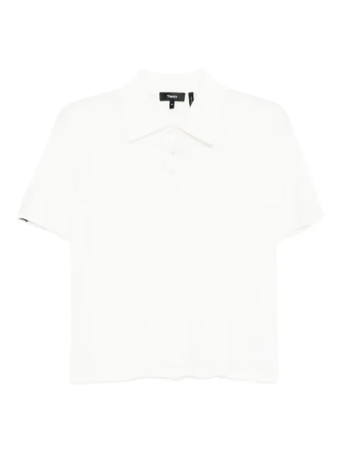 Theory short-sleeved knitted polo shirt Neutrals O0711718