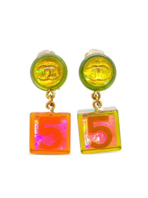 CHANEL Pre-Owned 1997 Cube dangle earrings Gold ER165796
