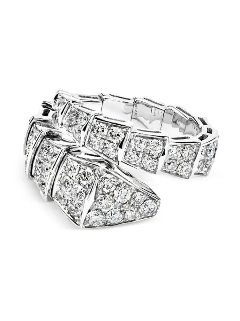 Bvlgari 18K white gold Serpenti Viper diamond ring White 345223