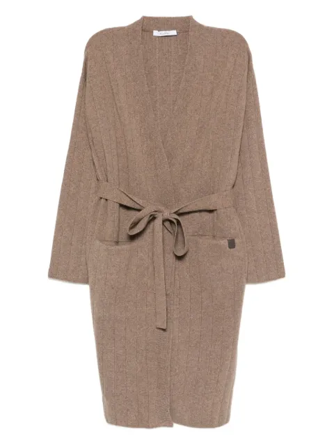 Max Mara ribbed belted cardigan Brown 2521346019600