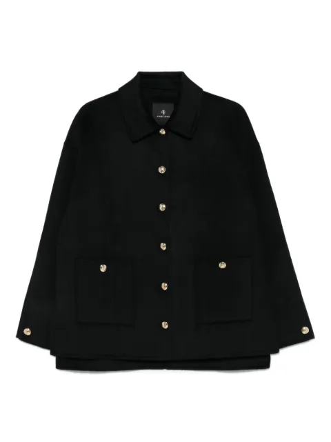 ANINE BING button-fastening patch-pocket jacket Black A0110442