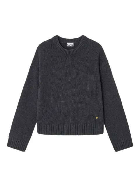 GANNI dropped-shoulders sweater Grey K2610