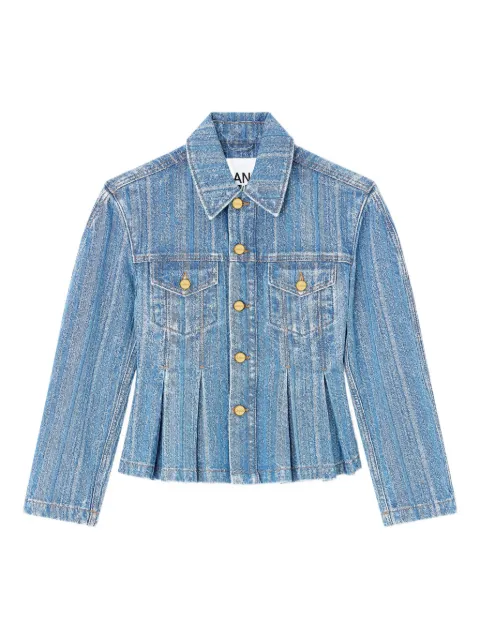 GANNI pleated denim jacket Blue J1845