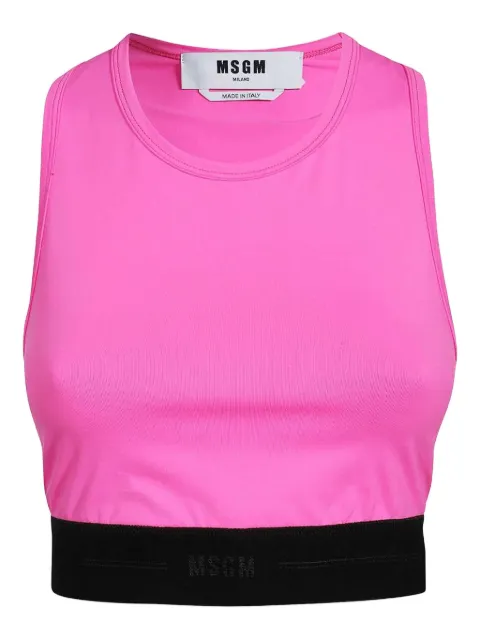 MSGM elastic-waistband tank top Pink 3441MDT69237279