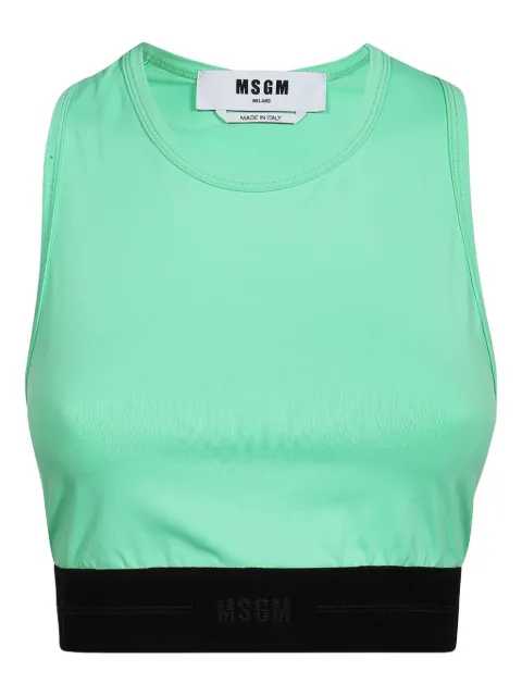 MSGM elastic-waistband tank top Green 3441MDT69237279