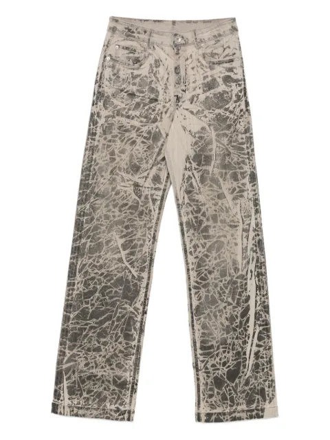 Rick Owens DRKSHDW crackle-print jeans Black DS02E7305