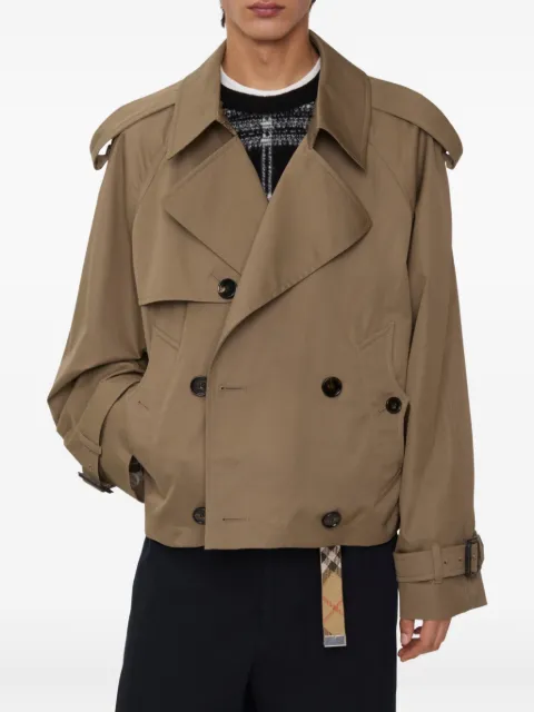 Burberry cropped gabardine trench-coat Brown 8112849