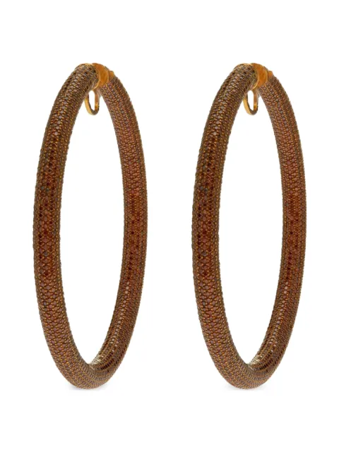 Jacob & Co. 18K yellow gold brown diamond hoop earrings Gold JACOBCOHOOPEARRINGSYGPAVEBROWNDIAMONDS