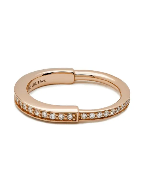 Tiffany & Co. 18K rose gold Lock diamond ring Pink 72791584