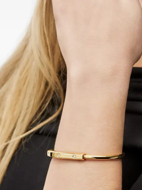 Tiffany & Co. 18K yellow gold medium Lock diamond bangle bracelet Yellow 70185407