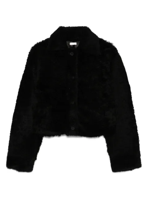 Utzon Jenay button-front shearling jacket Black 52368JENAY