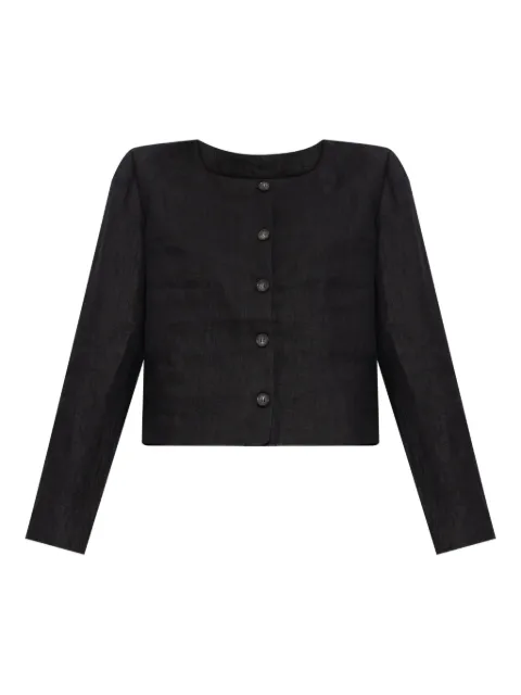 Posse Emma button-front linen jacket Black PS1657
