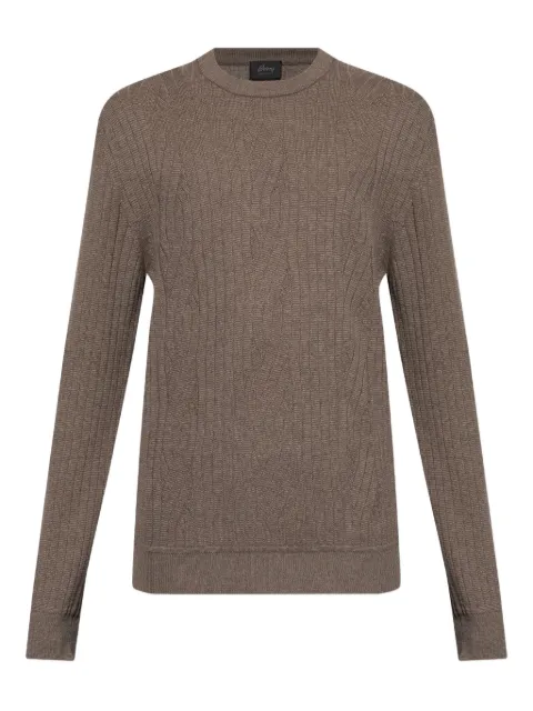 Brioni cable-knit ribbed sweater Brown UMQ90LODK07