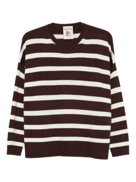 Semicouture Abito Karen striped crew-neck sweater Brown Y5WD35