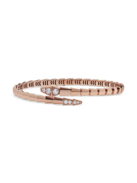 Bvlgari 18K rose gold Serpenti Viper diamond bracelet Pink 360709